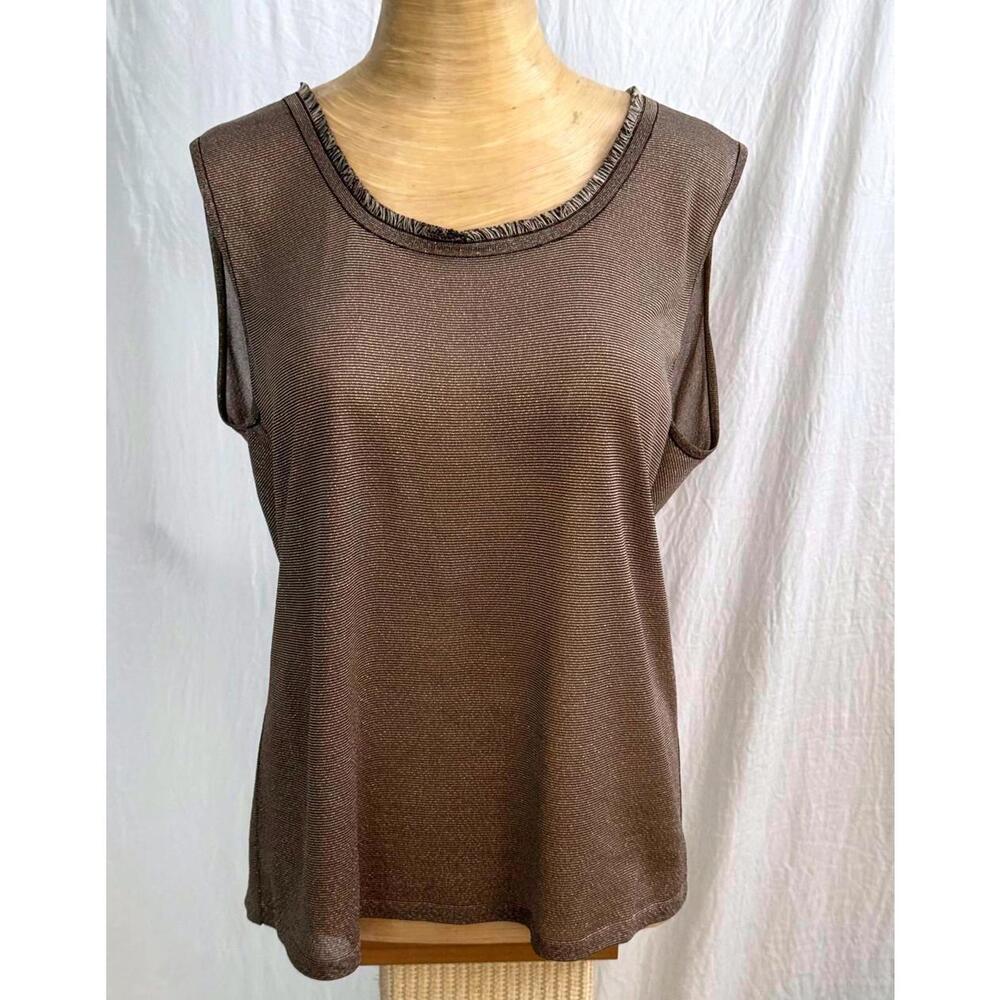 Escada metallic semi sheer top